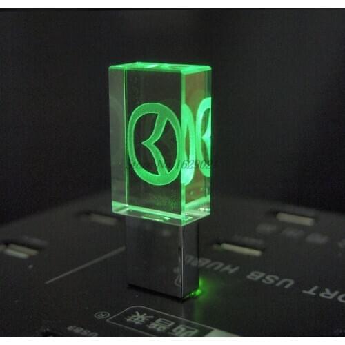 New LED Crystal Pendrive Transparent Car Logo for Mazda USB Flash Drive 2.0 128GB 16GB 32GB Memory Stick 64GB Promotional Gifts