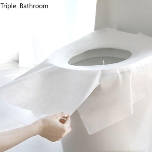 5pcs/lot One Time Toilet Mat Non-woven Fabric Universal Waterproof Travel Portable Toilet Seat Cover Hotel Bathroom Supplies