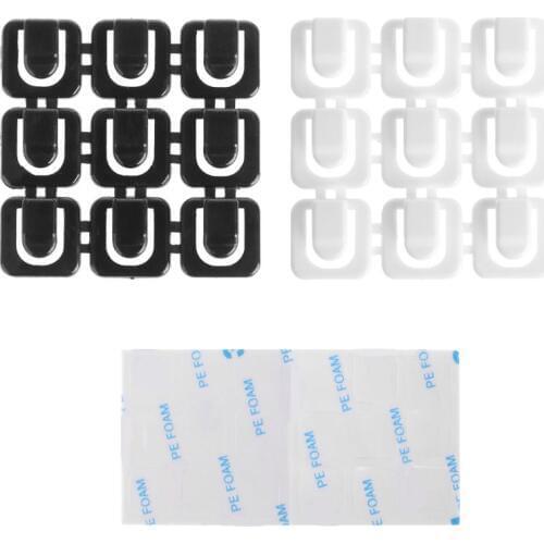 OOTDTY 18Pcs Self-adhesive Wire Tie Cable Mount Clamp Clip Car USB Cable Sticker Fixed