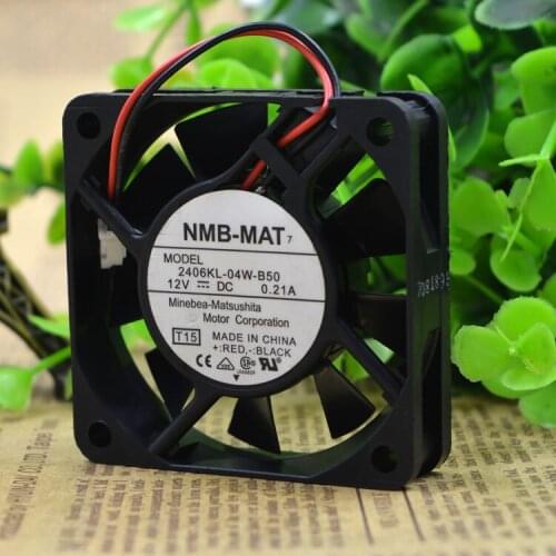 Original FOR NMB 6015 2406KL-04W-B50 12V 0.21A 2 wire cooling fan 60*60*15MM
