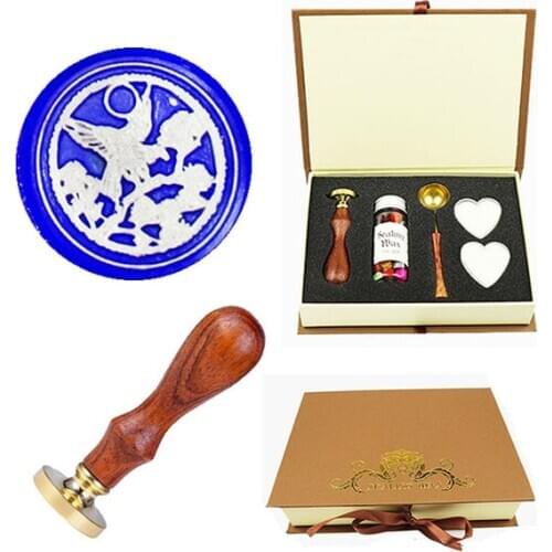 Eagle Bird Seal Wax Seal Stamp Vintage Custom Made Your Design Elegangt Natural Rosewood Handle Sealing Wax Stamp Kit Gift