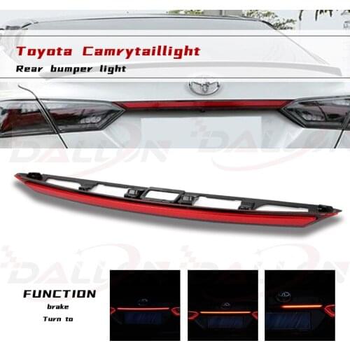 LED Trunk Lid Trim Replace Center Piece Rear Fog Lamps Brake Taillight Sequential Flash For Toyota Camry 2018 2019 2020 2021