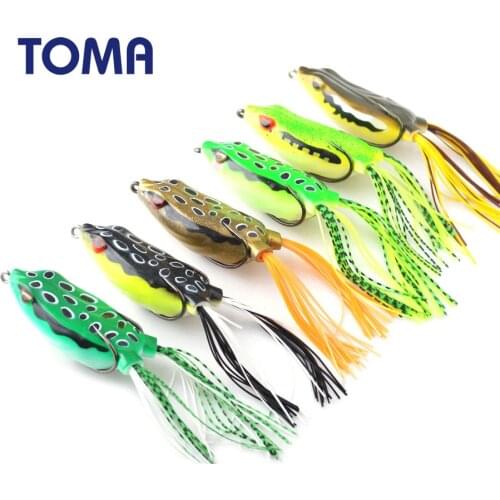 TOMA 1pcs Soft Frog Insect Fishing Lure Topwater 6cm 18g Handmade Frog Artificial Snakehead Bait Fishing Tackle