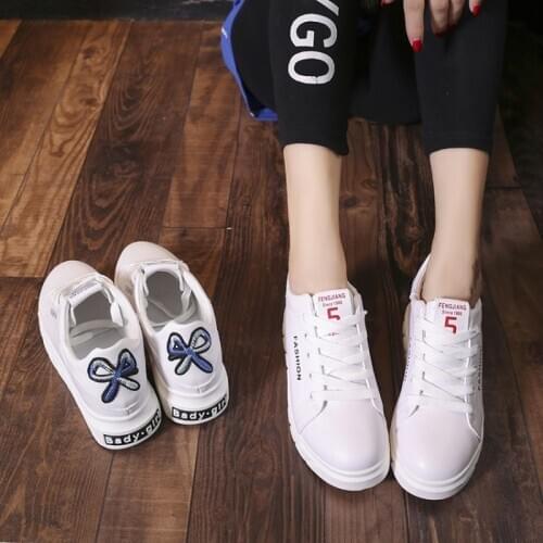 Spring Fashion Lace-up White Shoes Breathable Casual Flat Sneakers Womens Vulcanized Shoes Luxury Shoes Women Designers U20-41