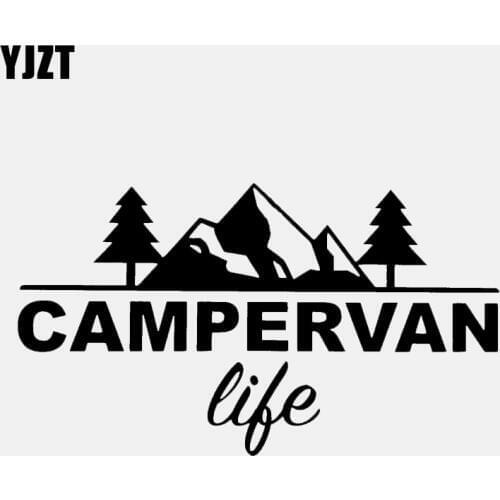 YJZT 14.8CM*8.3CM Fashion Campervan life Vinyl Wonderful Car Window Sticker Decal Black Silver C11-1611