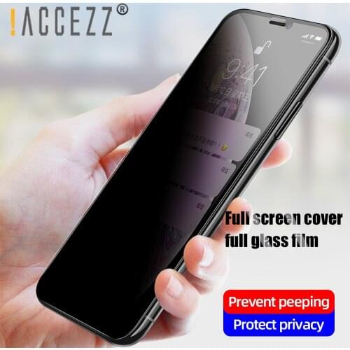 !ACCEZZ Privacy Screen Protector Anti Spy Tempered Glass For iPhone 12 Pro Max Mini Glare Peep Anti-fingerprint Protective Glass