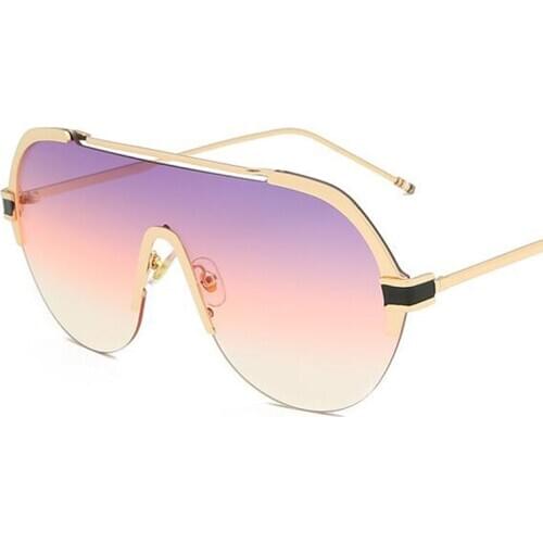 Oversized Luxury One Piece Sunglasses italy Brand DesignerWomens Pilot Sun Glasses Trendy Large Shades Gradient