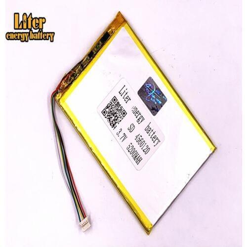1.0MM 5pin connector 3.7v 4560120 lithium polymer battery with pcm backup 5200mah tablet pc battery