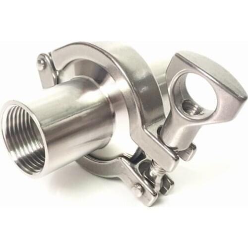 1 Set 1.5" DN40 Stainless Steel SS304 Sanitary Female Threaded Ferrule OD 64mm+ 2" Tri Clamp+Gasket