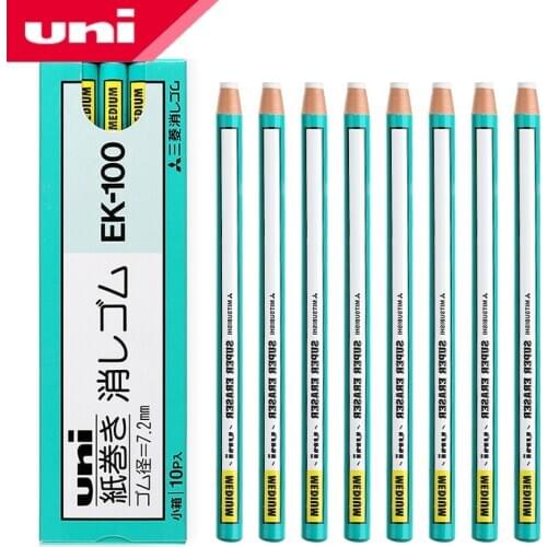 10 Pieces Mitsubishi Uni Pencil Type Eraser Super Eraser Medium Ek-100 School & Office Supplies