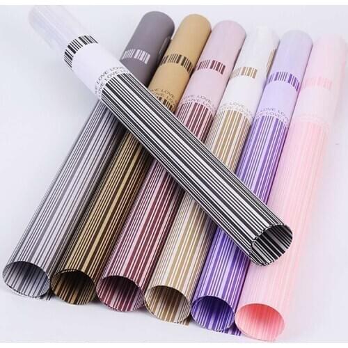 20pcs/lot Stripe Flower Wrapping Paper Valentines Day New Wrapping Paper Korean Bouquet Gift Wrapping Paper