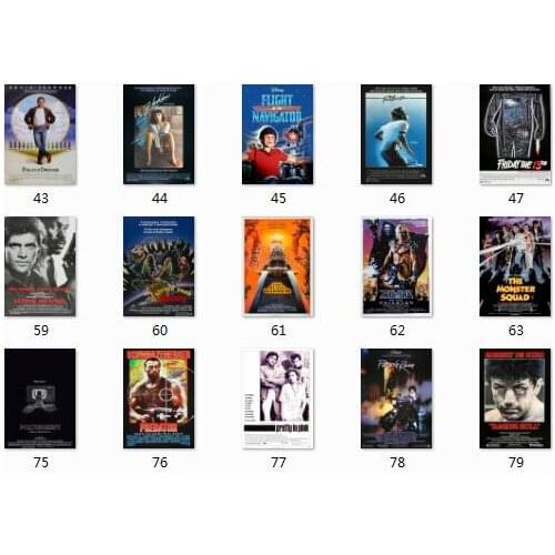 42style Choose Classic Movie 1980s 80s Art Film Print Silk Poster for Your Home Wall Decor 24x36inch