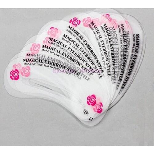 500sets 24pcs/set Reusable Eyebrow Stencil Set Eye Brow DIY Drawing Guide Styling Shaping Grooming Template Card Easy Makeup