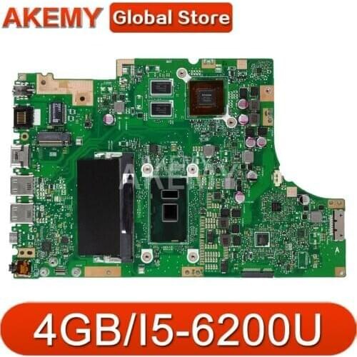 Akemy TP501UB 4G/I5-6200U Motherboard 90NB0AJ0-R00020 For ASUS TP501U TP501UQ TP501UJ TP501UB TP501UQK Laptop Mainboard