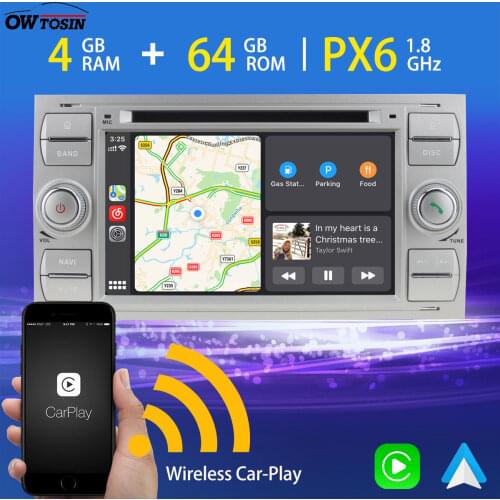 PX6 4G+64G Android 10 Car DVD Multimedia Player For FORD C S Max Focus Connect Kuga Fiesta GPS Navigation Radio Carplay TDA7850