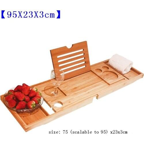 Bar Wine Bamboo Storage Bathroom Shelf Vassoi Vasca Holder Rack Shower Bathtub Tub Tray Plateau Tablette Baignoire Bath Frame