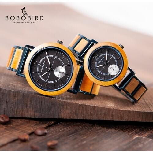 BOBO BIRD Wood Watch Men Women Independent Second Dial Quartz Wristwatch Relogio Masculino Customized Gift for lover R12R13