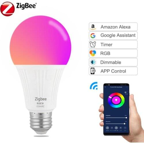 E27 Tuya Smart Light Bulb 7W LED RGB Dimmable Timer Function Smart Life APP Remote Control With Alexa Google Zigbee Gateway