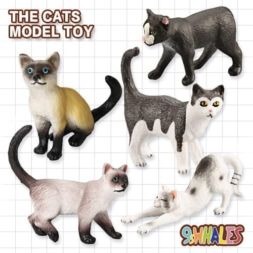 Realistic The Cat Animal Model Educational Fidget Toy PVC Scene Design Simulation figurine Decoration Gift Five styles