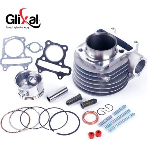 Glixal GY6 125cc Chinese Scooter Engine 52.4mm Cylinder kit with Piston Kit for 4T 152QMI JONWAY ZNEN Roketa ATV Moped
