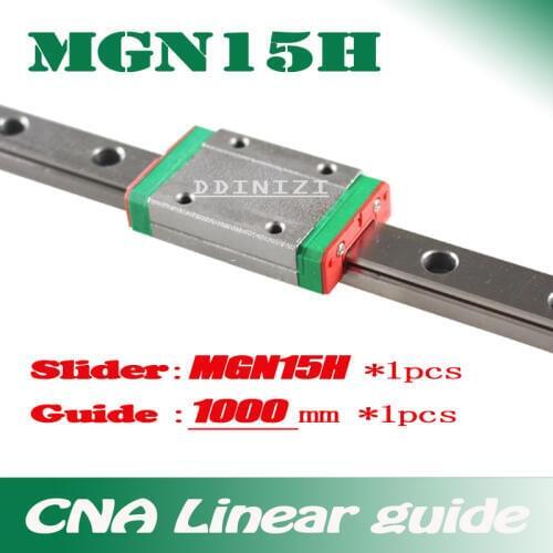 15mm Linear Guide MGN15 1000mm linear rail way + MGN15H Long linear carriage for CNC X Y Z Axis Free shipping