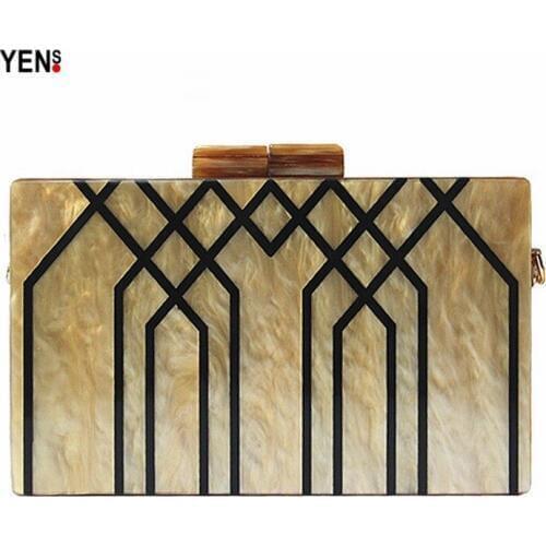 Brand fashion New Women Wallet Vintage Geometric Elegant Wedding Handbag Striped Party Prom Woman Shoulder Bags Female Clutch
