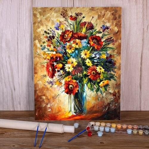 Magic Flowers Coloring By Numbers Painting Kit Acrylic Paints 50*70 Painting On Canvas Wall Decoration Children Drawing