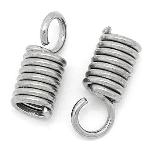 Hot sale New Jewelry Findings 20PCs Stainless Steel Spring End Caps Beading Tips Necklace For DIY Silver Tone Fit 2MM/3MM 2017