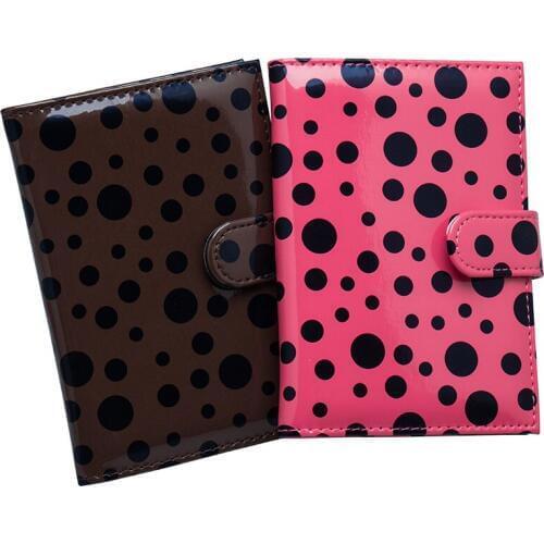Rose red Spot pattern buckled card PU leather soft Passport Cover Credit Card Holder PU Leather Passport Holder with Traveling