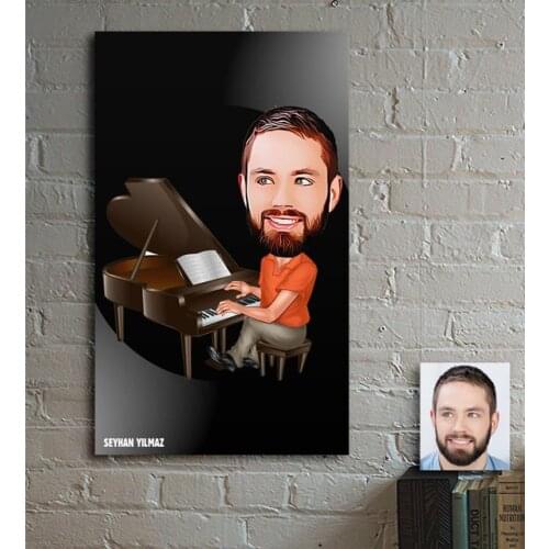 Personalized Mr. Pianist Cartoon Wooden Painting Reliable Quality Robust Cost Effective Home Decoration Custom Design Pleasantly