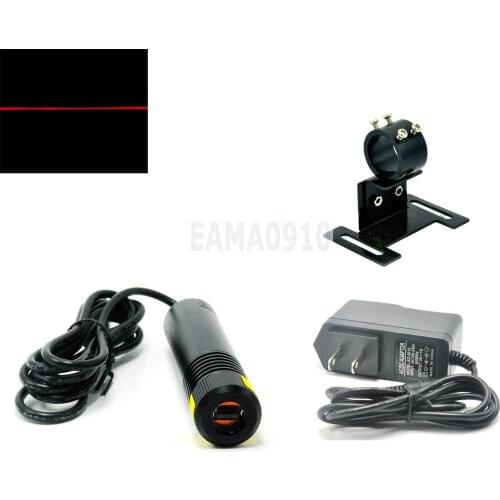 Dustproof 650nm 200mW Line 5V 22x100mm Red Laser Module w/Adapter+22mm Holder