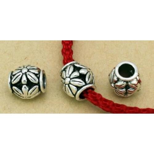 10pcs/lot Tibetan Silver spacer big hole Loose Bead Spacer Beads Connectors for DIY Jewelry Making bracelet sgd4s