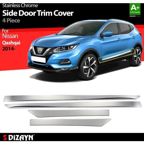 For Nissan Qashqai Chrome Side Door Trim Cover Stainless Steel 4 Pcs. Exterior Car Accessories Parts Auto Products