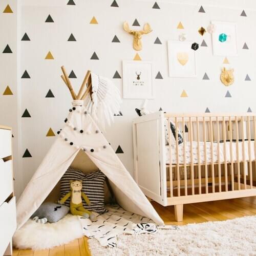 Kids room Decoration Vinyl Art Removable Poster Mural Baby Boy Room Little Triangles Small Pattern Home Decor Beauty LY1691