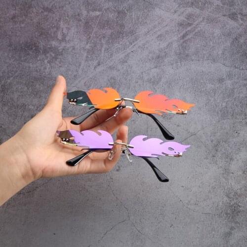 Flame Street Sunglasses Fashion European and American Cool Concave Shape Anti-UV Photo Sunglasses