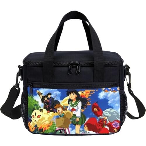 Teenager Lunch Bag Fashion Cartoon Anime Inuyasha 3D Printing Cooler Bag Insulated Thermal Picnic Lunch box