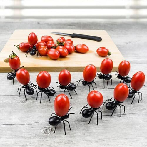 Party Picks Forks - Worker Ant Fruit Olive Fondue Gadget - Set of 12 Pieces