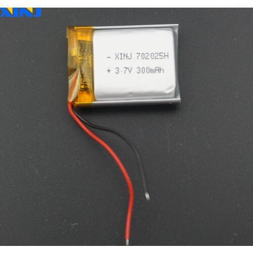 XINJ 3.7V 300mAh LiPo Lithium Polymer Rechargeable Battery Li po 702025 For DIY GPS Sat Nav Car Camera DVC DVR Driving recorder