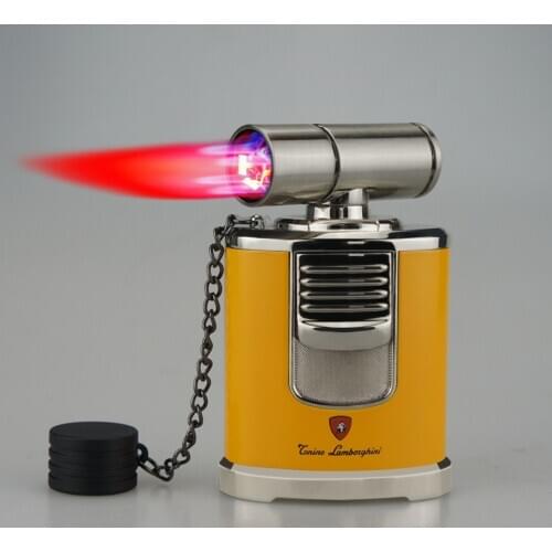 Cigar Torch Lighter Cigar Cigarette Tobacco Lighter 4 Torch Jet Flame Refillable Smoking Tool Accessories Portable Gas Lighter