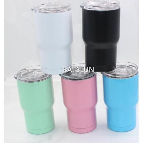 14oz kids Tumbler Double Wall 18/8 Stainless Steel Vacuum Insulated Straight Cups Flask Beer Coffee Mugs with lids & Straws