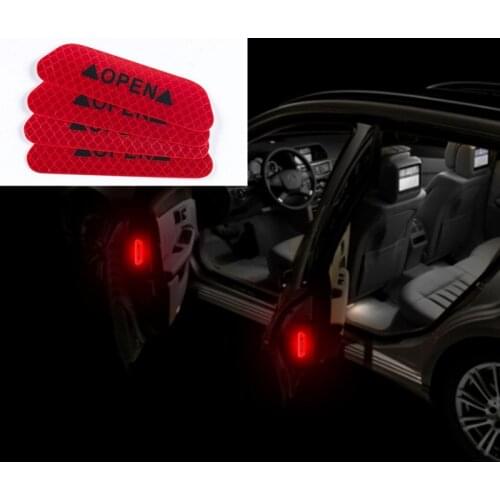 4Pc Car Door Safety Warning Reflective Stickers OPEN Sticker For Suzuki SX4 SWIFT Alto Liane Grand Vitara Jimny S-Cross