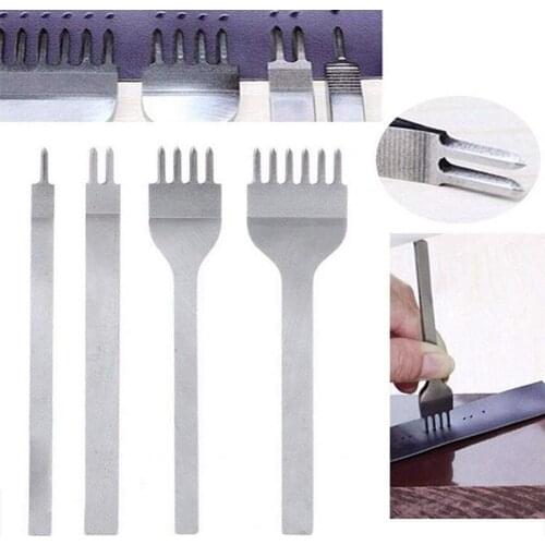 4Pcs Unbending Hole Punch High Strength Wear-resistant Leathercraft Tools Multipurpose Faux Leather Hole Punch for Leathercraft