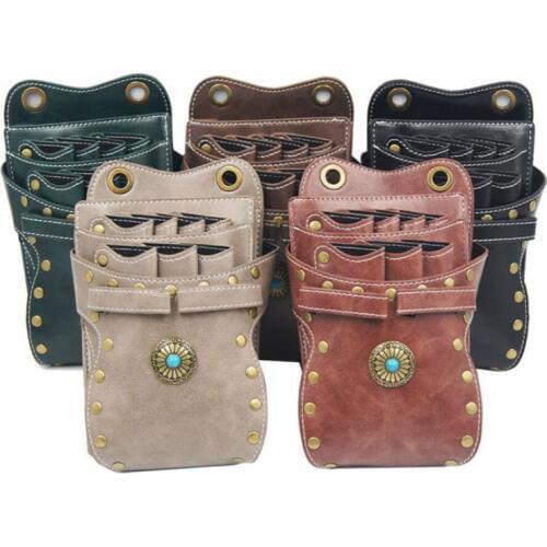 5 Color Multifunction hair scissors PU leather case Waist Belt barber packet Salon Holster Pouch hairdressing scissors kit bag