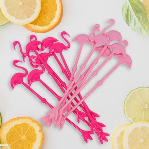 6pcs Flamingo Cactus Shape Swizzle Sticks Summer Hawaiian Beach Party Decor DIY Cocktail Juice Drink Stirrers Sticks Bar Tools