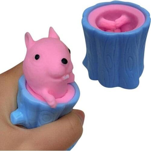 Antistress Squirrel Squeezing Squirrel Cup Decompression Toy Fidget Antistress Sensory Toy Stress Relieving Toys