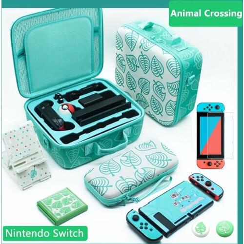 7 in 1 Nintend Switch Storage Bag Animal Crossing Protective Shell Travel Carrying Case for Nintendo Switch Console Accessories