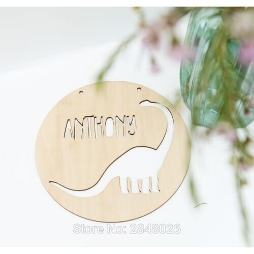 Custom Wooden DINOSAUR Name door wall decor Plaque,bedroom sign,nursery decoration,birthday gift,baby shower decor