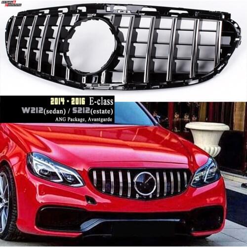 GT Style Grille for Mercedes 2014 - 2016 E Class 4-Door Sedan W212 & 5-Door Tourer S212 ANG Package & Avantgarde Models