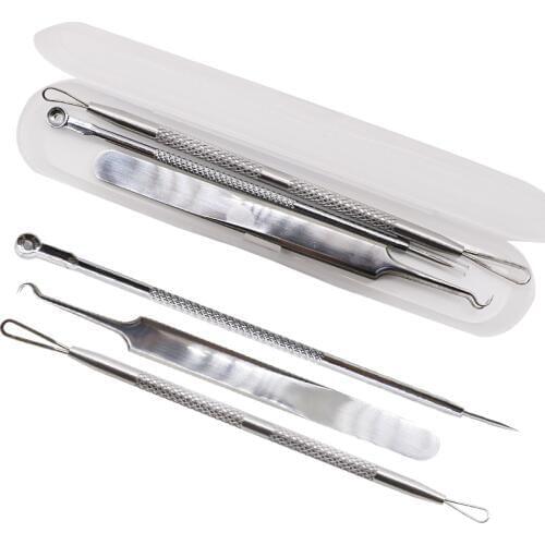 3Pcs/Pack Blackhead Remover Tool Acne Remover Black Spot Clean Pimple Removal Face Care Beauty Needles Tweezers Clips