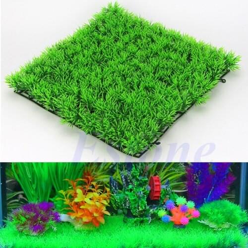 YYSD Artificial Water Aquatic Plastic Green Grass Plant Lawn Aquarium Fish Tank Decor